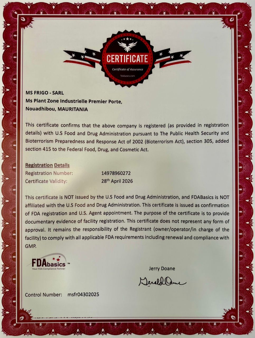 certificate